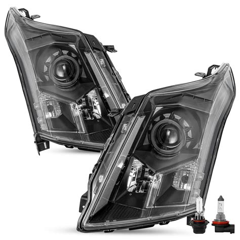 Left Right 2010 2016 Cadillac Srx Halogen Headlights Black Headlamps Ebay