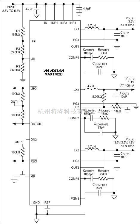 电源技术中的用于微处理器应用系统的三输出电源管理方案 将睿