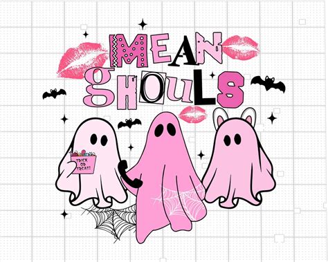 Mean Ghouls Png Mean Girls Png Pink Doll Ghost Halloween Etsy