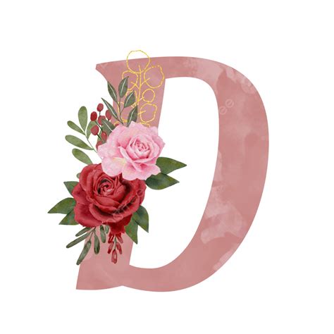 Alfabeto Floral Letra D Con Flores Y Hojas Png Dibujos 47 Off