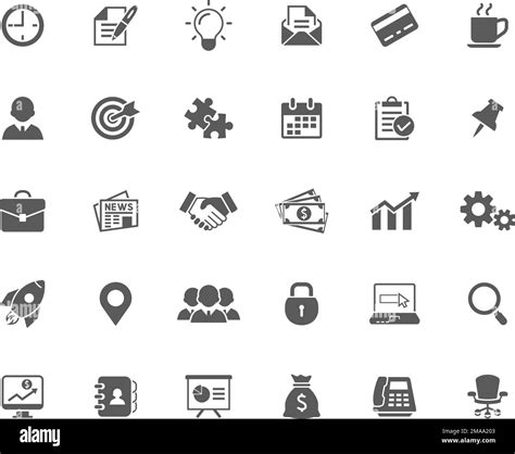 Business And Finance Icon Set Vector Black Icons Stock Vector Image