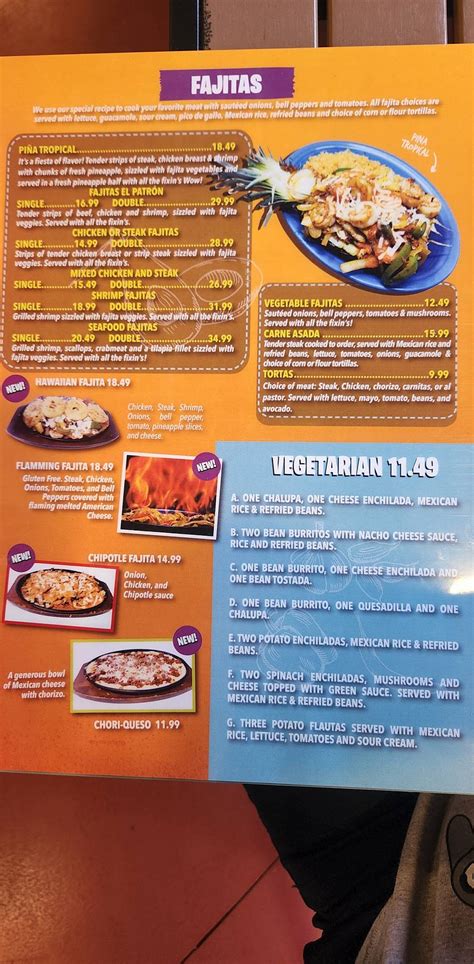 Menu At El Patron Mexican Restaurant Holland