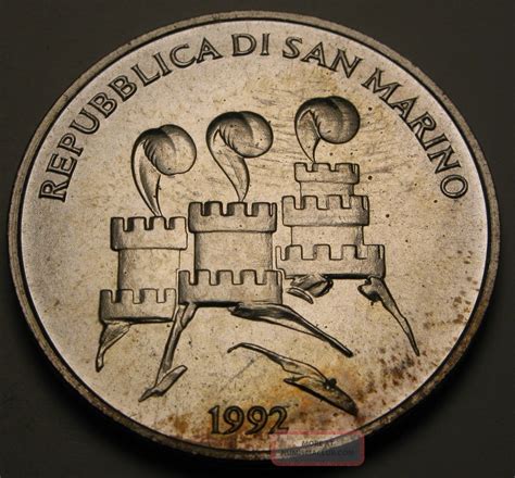 San Marino 1000 Lire 1992r Silver Olympics Aunc 1104