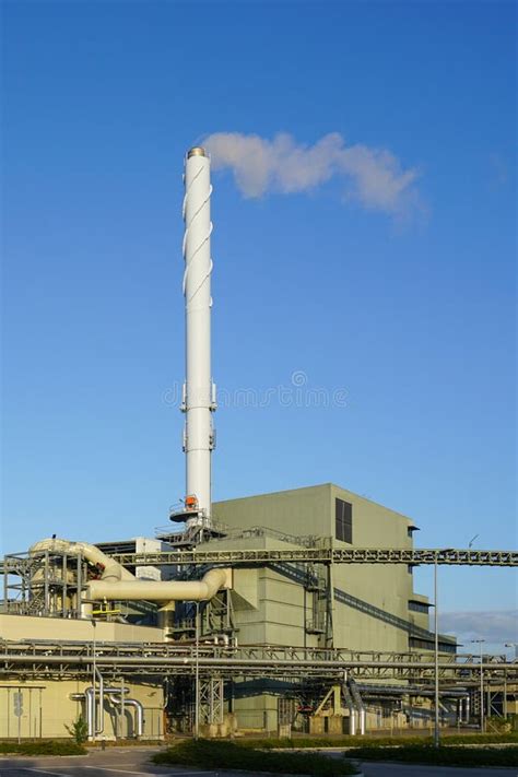 Modern Biomass Cogeneration Power Plant Equipment With A Mountain Of