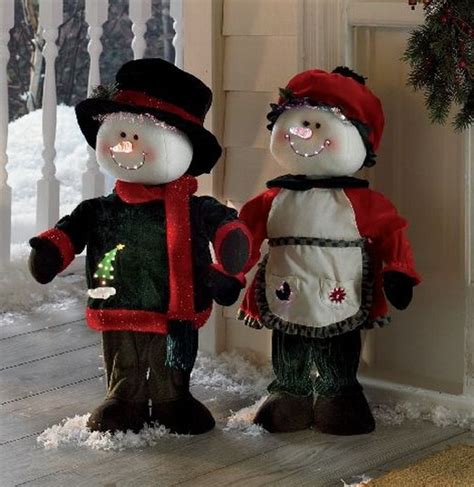 Christmas Indoor Decor Animated Snowman & Snowlady | Christmas