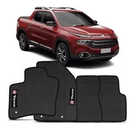 Jogo Tapete Fiat Toro Borracha Pvc Preto Personalizado Parcelamento