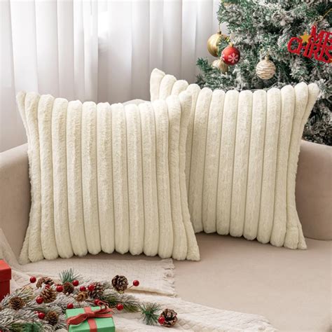 Amazon MIULEE Beige Throw Pillow Covers 20x20 Inch Set Of 2 Soft