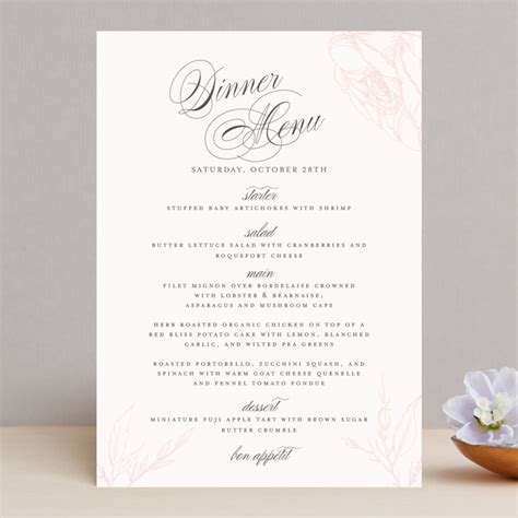 Flora Menus By Nicoletta Savod Minted