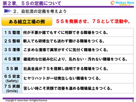 5s活動（整理、整頓、清掃、清潔、躾）の定義や効果、取り組みのポイントを解説 カイゼンベース Kaizen Base