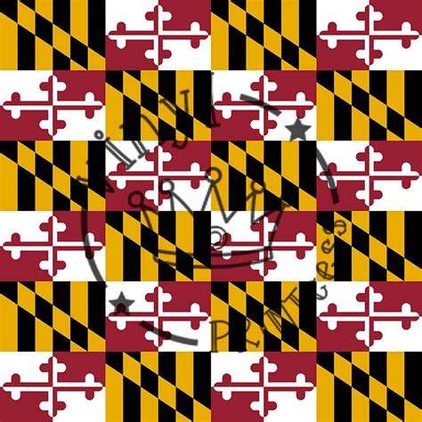 Maryland Flag Printed Craft Vinyl State Flag By Vinylprintcess