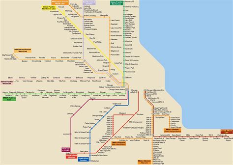 Chicago transportation map - Chicago public transportation map (United ...