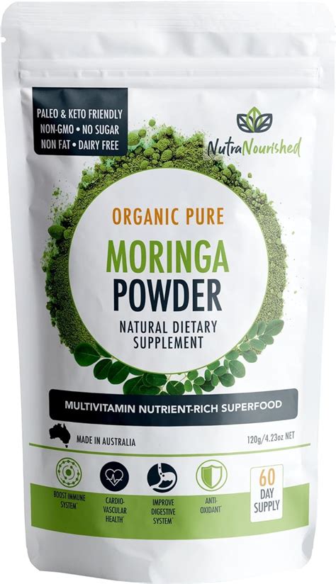 Nutra Nourished Organic Pure Moringa Leaf Powder G Month Supply