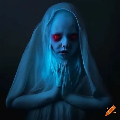 Terrifying 11 Year Old Elf Ghost With Glowing Red Eyes And Eerie Blue