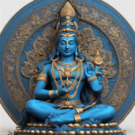 Una Estatua Azul Del Dios Hind Shiva Con Fondo Blanco Foto Premium