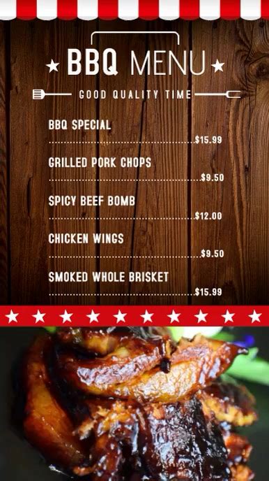 Bbq Restaurant Video Menu Template Postermywall