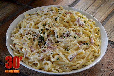 Linguine à la crème et au lardons 30 minutes en cuisine