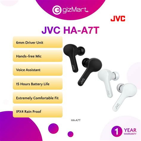 Jvc Ha A7t Rainproof Gummy True Wireless Earbuds With Hands Free Mic And Voice Assistant