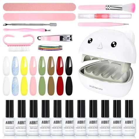 buy aibrit gel nail polish kit  uv light rechargeable mini led