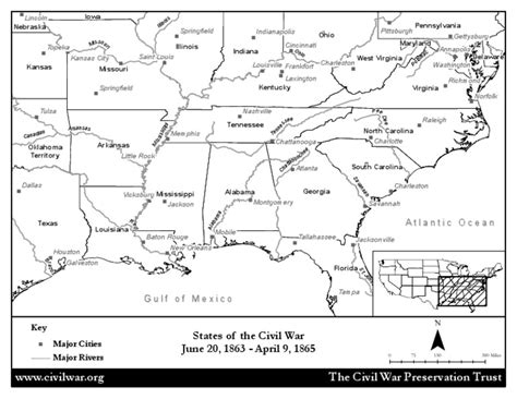 Civil War States Map Blank | PDF | American Civil War | Southern United ...