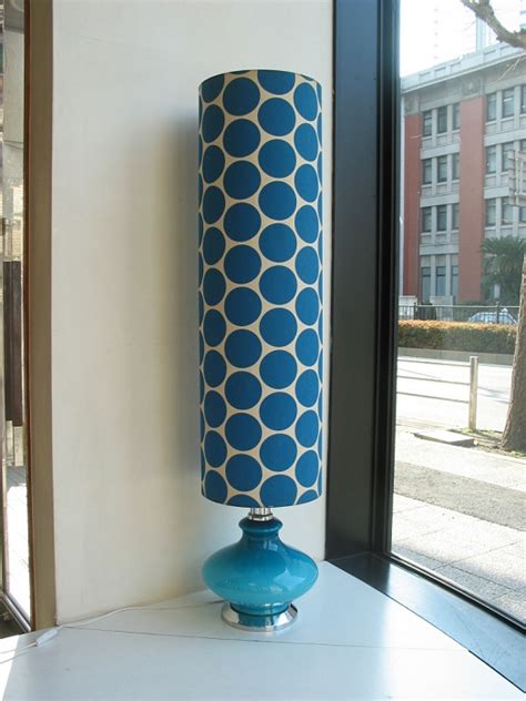 S Blue Dot Shade Glass Base Lamp