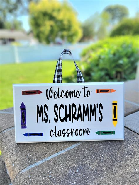 Personalized Teacher Sign Classroom Sign Welcome To My Classroom Classroom Door Hanger