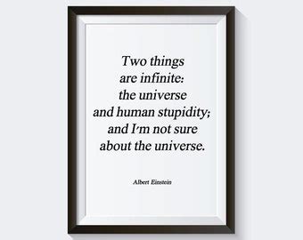 Items Similar To Wall Quote ALBERT EINSTEIN Only Two Things Are