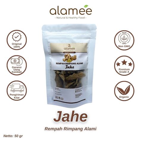 Jual Jahe Kering Dried Ginger Rempah Rimpang Organik Alami ALAMEE