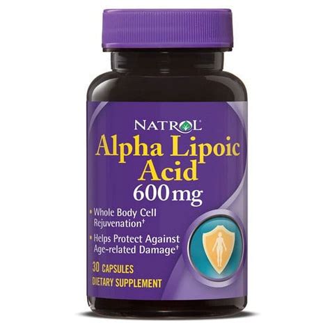 Natrol Alpha Lipoic Acid Antioxidant Protection 600 Mg 30 Capsules