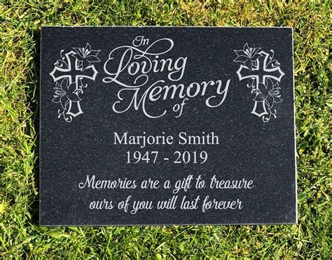 Personalised In Loving Memory Granite Memorial Grave Plaque Headstone