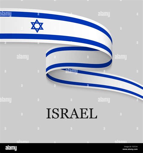 Waving Ribbon Or Banner With Flag Of Israel Template For Independence