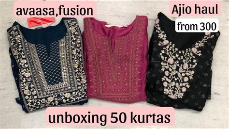 Ajio Haul Unboxing Kurti Haul Avaasa Fusion Budget Kurtas Dont