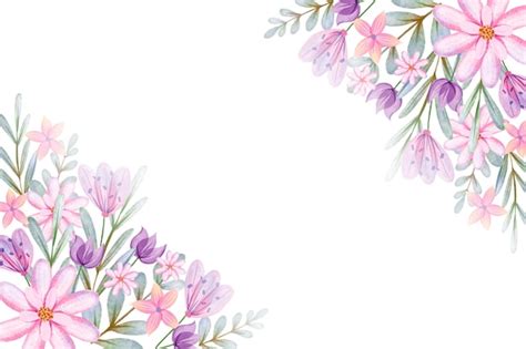 Fondo De Flores Acuarela Pintada A Mano Vector Gratis