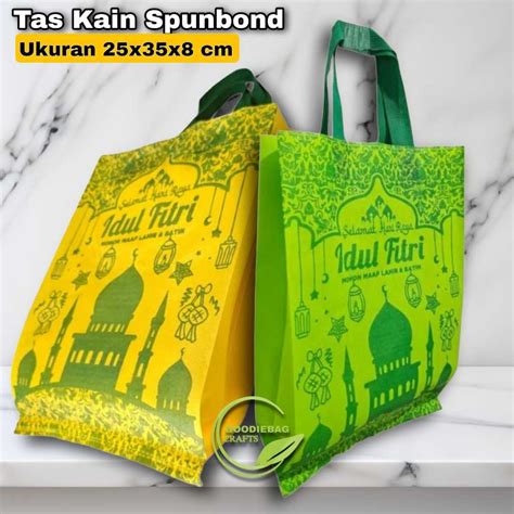 Jual 1 Lusin Isi 12 Tas Kain Spunbond Lebaran Idul Fitri Ukuran Sedang