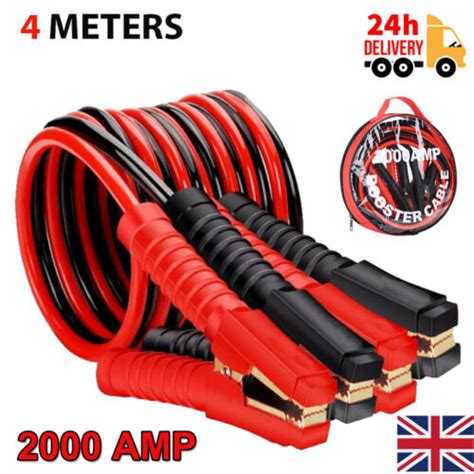 2000amp Heavy Duty Booster 4m Cable Jump Leads Battery Start Lead Car