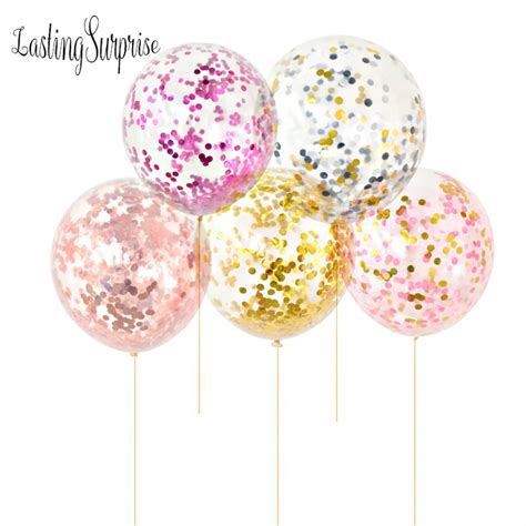 Sztuk Nadmuchiwane Z Ota Konfetti Balon Pi Ka Baby Shower Cal