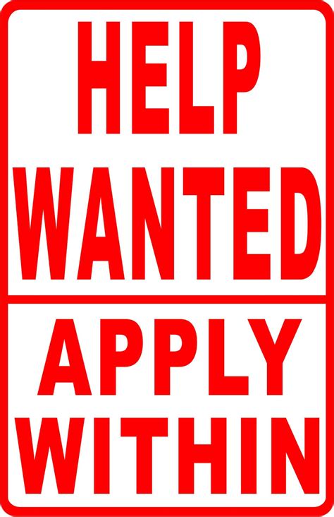 Help Wanted Apply Within Sign – Signs by SalaGraphics