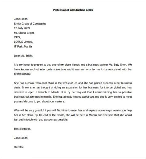 Self Introduction Sample Letter Introducing Yourself To Clients Letter