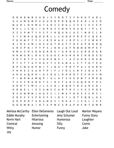 Comedy Word Search Wordmint