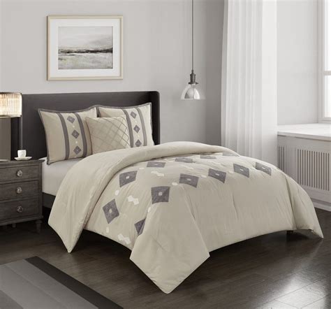 Nessie 3 Piece Comforter Set Ivory Twintwin Xl Nanshing Home