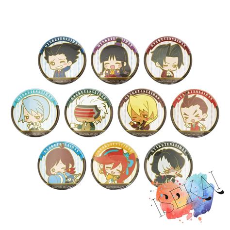 50mm Gyakuten Saiban Game Badge Ace Attorney Phoenix Wright Apollo