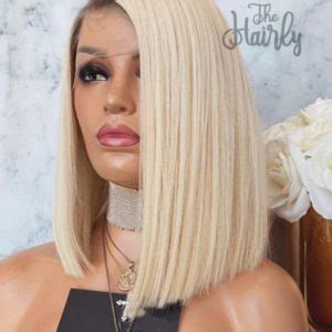 Peruka naturalna front lace mikroskóra blond bob z odrostem Hairly pl