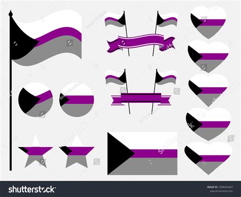 Demisexual Pride Flag Collection Symbols Hearts Stock Vector Royalty Free 1998404447