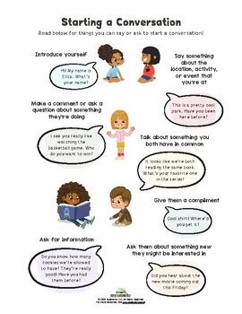 Starting A Conversation Social Skills By Mylemarks Tpt