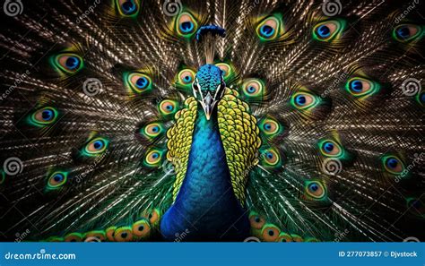 Majestic Peacock Displays Vibrant Beauty In Nature Colorful Exhibition