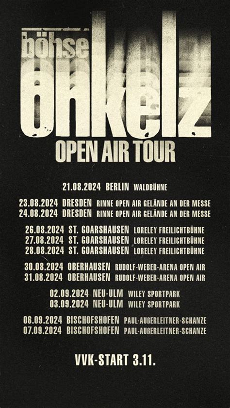 Böhse Onkelz live 2024 Tour Tickets Termine Städte The Last Chapter