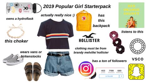 2019 Popular Girl Starterpack R Starterpacks