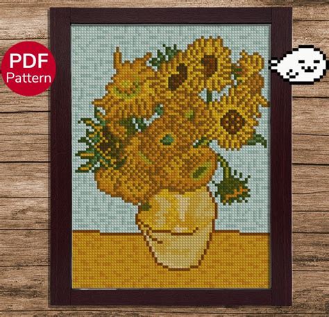 Sunflowers Van Gogh Cross Stitch Pattern Cross Stitch Patterns