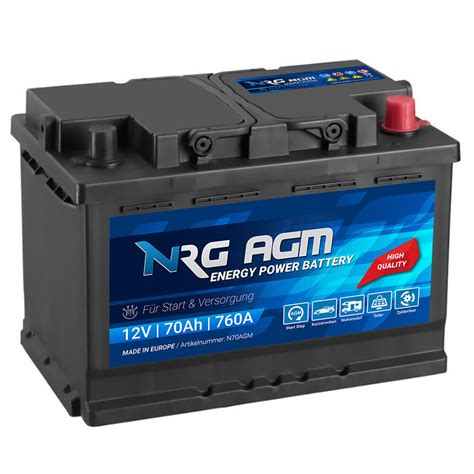 Nrg Agm Autobatterie V Ah A En Start Stop Plus Vrla Batterie Ebay