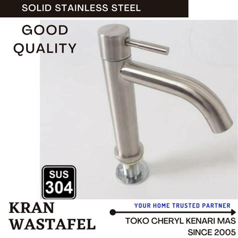 Jual Kran Wastafel Cuci Tangan Bambu Pipa Stainless Steel Ss