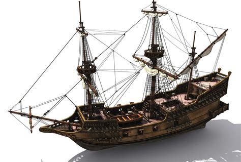 golden hind 3d model Mercedes Stern, Chinese Boat, Golden Hind, Uss ...